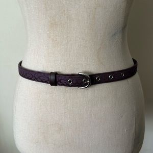 Coach purple C signature logo vintage size small belt